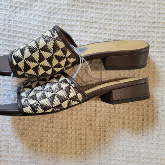 Brown and Cream Women's Slide Sandals - Picture 9 of 12